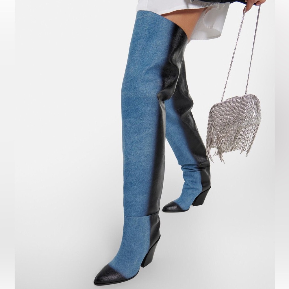 New Jimmy Choo - Maceo denim over-the-knee boots 37 $2,025 - Picture 4 of 15